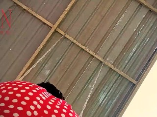 Depraved housewife swinging without panties on a swing FULL VIDEO
