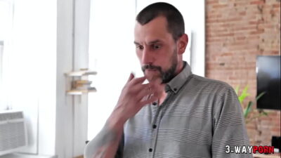 3-Way Porn – A Petite Babe is Nailed HArd in the Ass by Two Cocks