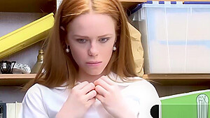 Cute Irish redhead amateur shoplifter rough fucked