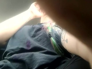 HD Public parking lot flashing Giant titties & Smoking! Public flashing DD’s while smoking