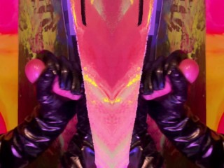 Masked Artist Pulls Cock Out Of Canvas. Sucks And Jerks It Off Until He Cums In Her Mouth.