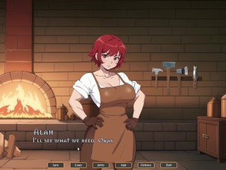 Tomboy: Love in Hot Forge #2 – Visual novel gameplay – Brigid pleasuring herself with an dildo