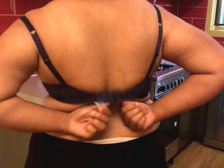 Hot Brown Desi Milf changes her bra