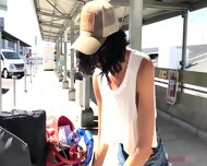 Braless at the Airport