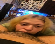 Nerdy BBW Slurps On Black Dick